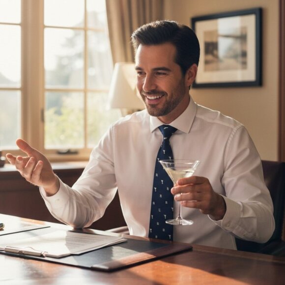 Vintage Alynn Neckwear Rolls Royce Owner’s Club Silver Lady Navy Necktie (NWOT) - Picture 1 of 6
